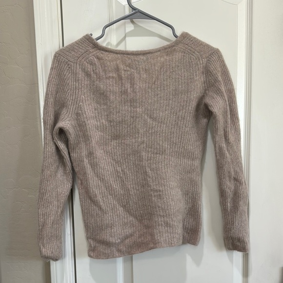 41 Hawthorn Tan V-Neck Sweater Fine-Gauge Knit - Picture 4 of 4